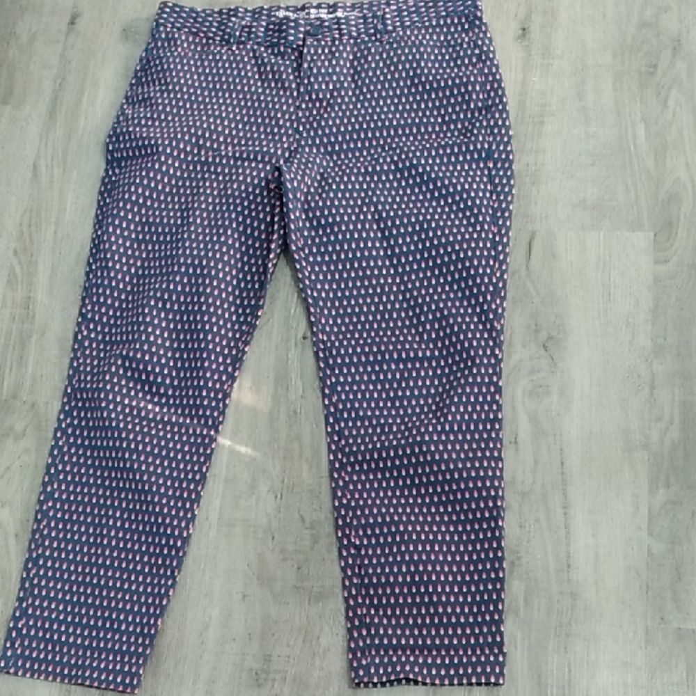 GAP Navy and Pink Patterned Khakis